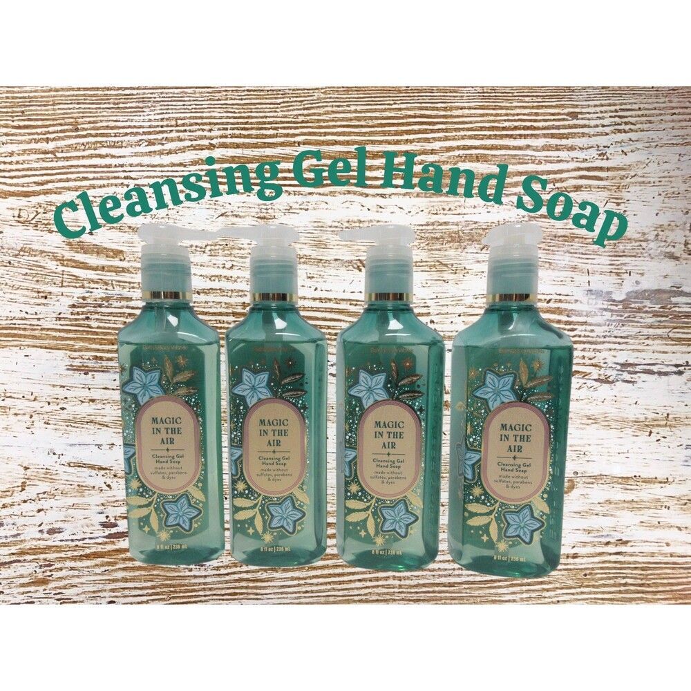 4 PK Bath & Body Works MAGIC IN THE AIR Cleansing Gel Hand Soap 8 fl oz Each